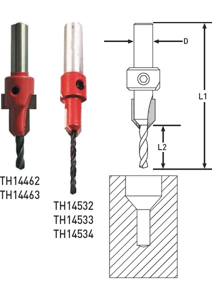TH14462 3mm Freze Havşa Matkap Ucu 5’li