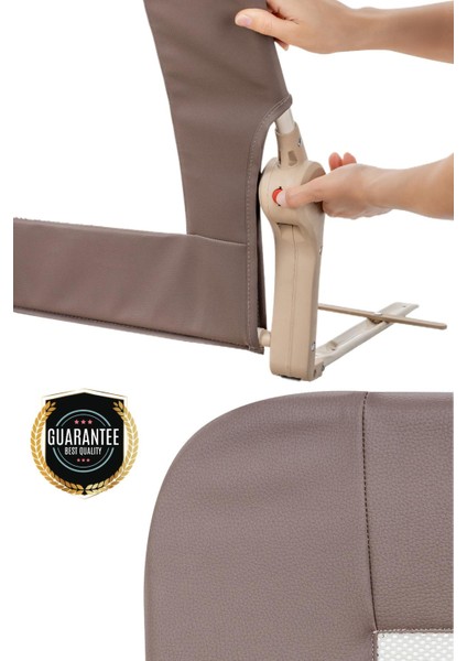 Premium 150X65 cm Deri Kılıflı Yatak Bariyeri, Katlanır Yatak Korkuluğu, Kahve fırsatları