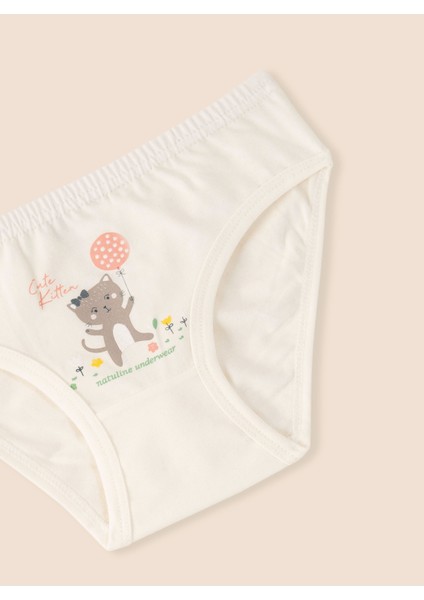 Kız Çocuk Organik Pamuklu Likralı Külot Cute Kitten 3'lü Paket indirimleri