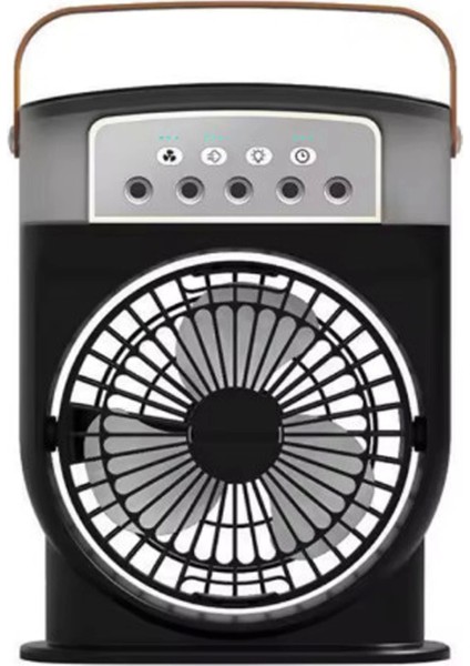 Şarjlı 600 ml Su Hazneli Taşınabilir Masaüstü Vanilatör Güçlü Fan ve 2000 Mah Pil Siyah