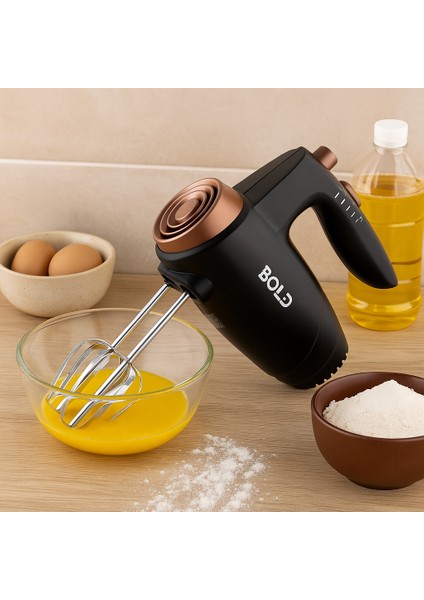 Pazaraza Bold El Mikseri Karıştırma Yoğurma Hand Mixer 5 Kademeli Hız Ayarlı