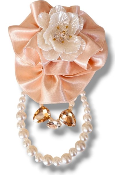 2 Li Pudra ve Siyah Saten Gül Broş, Yaka Iğnesi, Yaka Çiçeği fiyatları