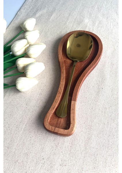 Ahşap Kirli Kaşıklık - Kaşık Altlığı / Kepçelik | 27X11 cm Doğal Kayın Ağacı modelleri