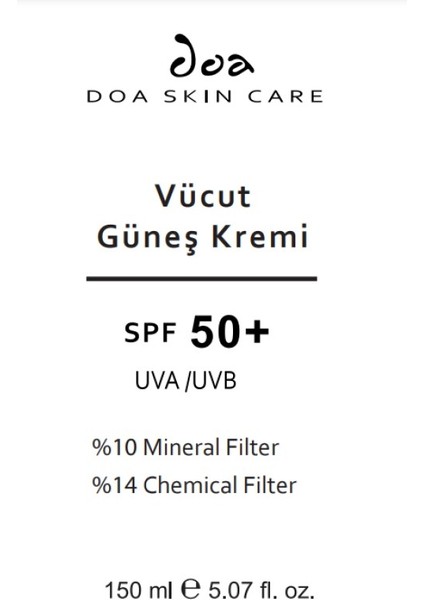 Vücut Güneş Kremi Spf+50