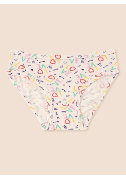 Kız Çocuk Organik Pamuklu Likralı Külot Empirme Love 3'lü Paket modelleri