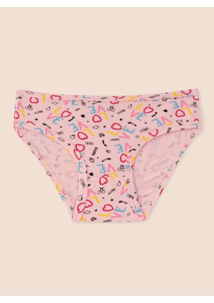 Kız Çocuk Organik Pamuklu Likralı Külot Empirme Love 3'lü Paket