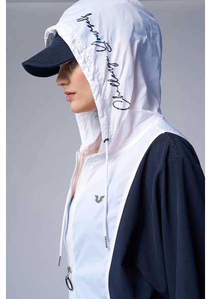 Kadın Lacivert Dokuma Kapüşonlu Spor Ceket 4172 fırsatları