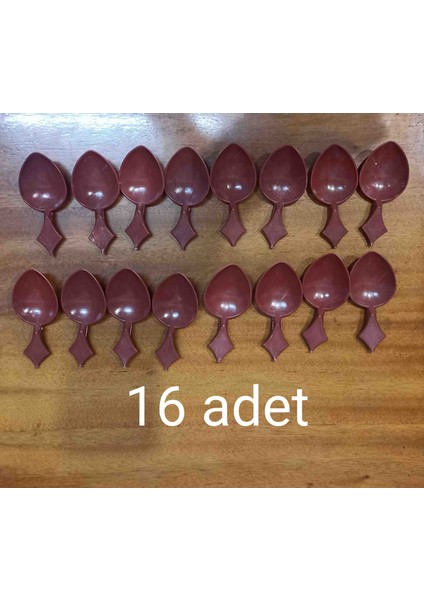 Kısa Oyun Kaşığı Tahta Görünümlü Plastik Oyun Kaşığı 16 Adet Fiyatıdır
