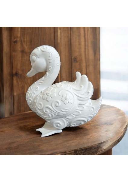 Ördek Biblo Heykel Masa Üstü Süs Eşyası Ev Süs Eşyası Dekoratif Heykel 10X10X6.5 cm