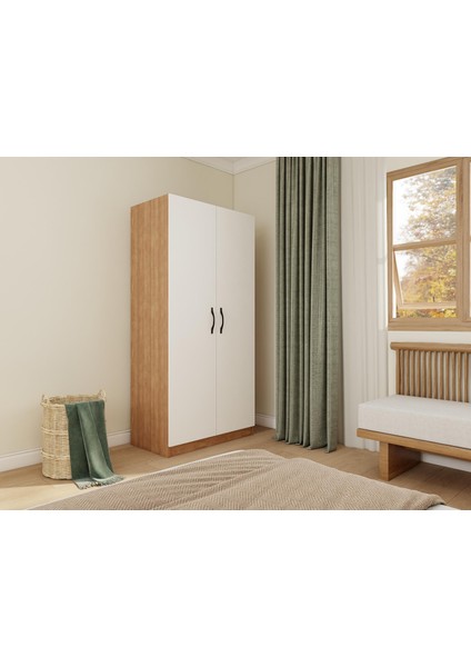 2 Kapaklı Bölmeli Gardırop Marbella Kiraz-Beyaz fiyatları