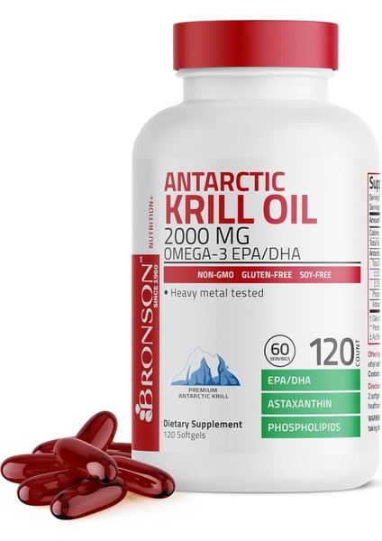 Antarctic Krill Yağı 2000 Mg – Yüksek Emilimli Omega‑3, Astaksantin & Fosfolipid Desteği | 60 Softjel
