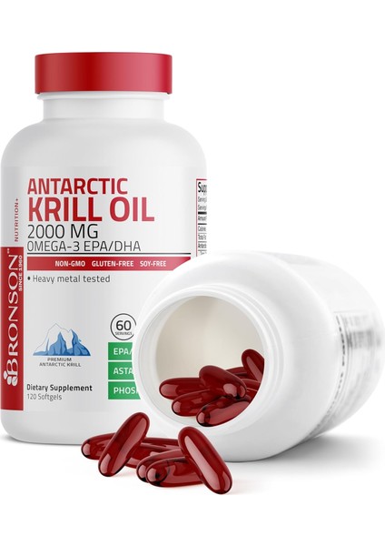 Antarctic Krill Yağı 2000 Mg – Yüksek Emilimli Omega‑3, Astaksantin & Fosfolipid Desteği | 60 Softjel