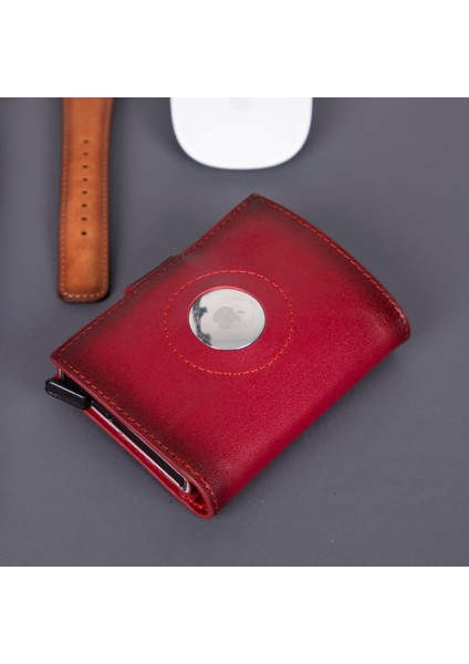 Douglas Airtag Bölmeli Hakiki Deri Cüzdan Unisex Pop-Up Mekanizmalı ve Kişiselleştirilebilir