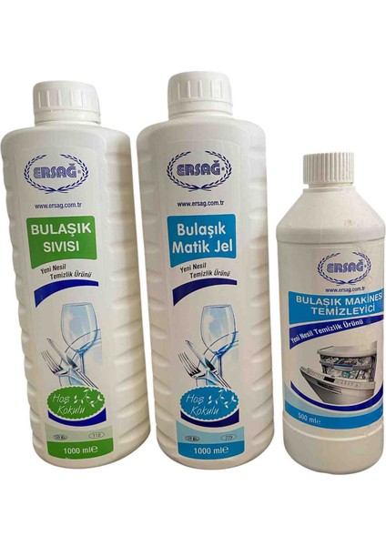 Bulaşık Sıvısı + Bulaşık Matik Jel 1000 ml +Bulaşık Makinesi Temizleyici
