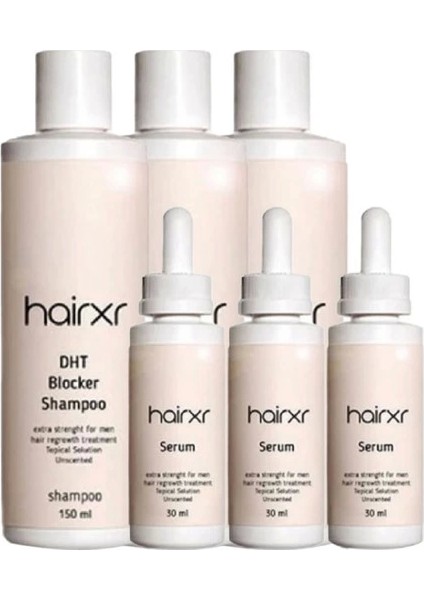 Hairxr Hairxrl Saç Şampuanı 150 ml x 3 Adet + Serum 30 ml x 3 Adet