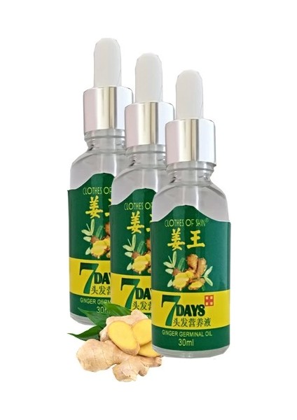 7days 30ML Gingergerminalessentialoil Hair Growth Loss Treatment Serum Unisex 3 Adet Saç Bakım Yağı