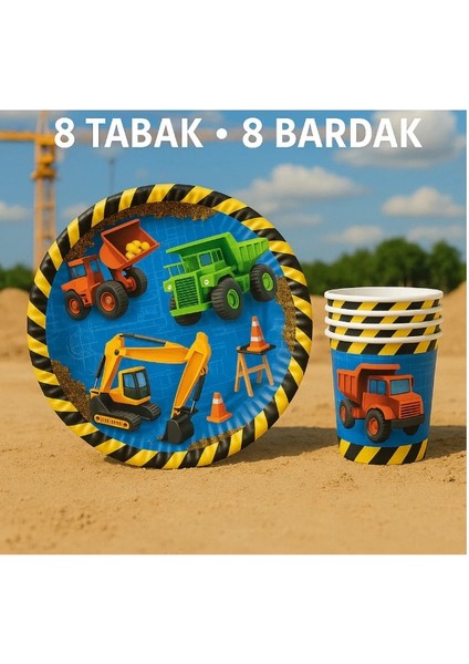 Inşaat Temalı Karton Tabak ve Bardak Seti 8+8 Adet fiyatları