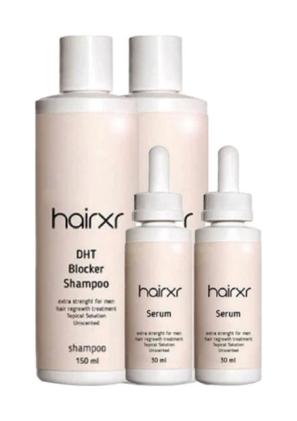 Hairxr Dht Blocker Saç Bakım Şampuanı 150 ml x 2 Adet + Saç Besleme Güçlendirme Serum 30 ml x 2 Adet