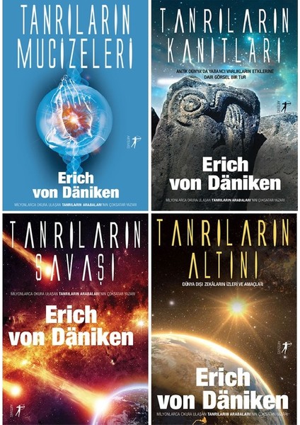 Erich Von Daniken 4 Kitap Set / Tanrıların Mucizeleri + Kanıtları + Savaşı + Altını