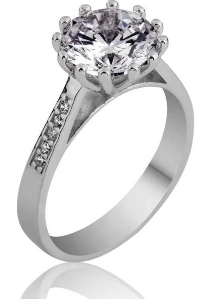 Gümüş Tek Taş Bayan Yüzük