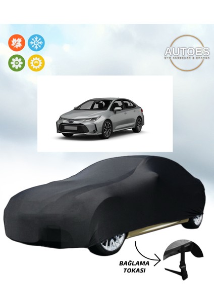 Toyota Corolla Sedan 2024 Araba Brandası Oto Branda Alttan Bağlantı Tokalı Siyah