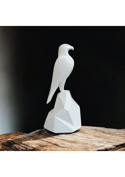 Şahin Biblo Heykel 3D Baskı Masa Üstü Dekor Dekoratif Ev Aksesuarı 15x7x6.5 cm