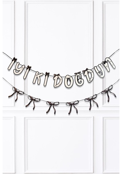 Siyah Fiyonk Iyi Ki Doğdun ve Fiyonklar Banner Seti Fiyonklar Doğum Günü Süsü 2li Paket fiyatları