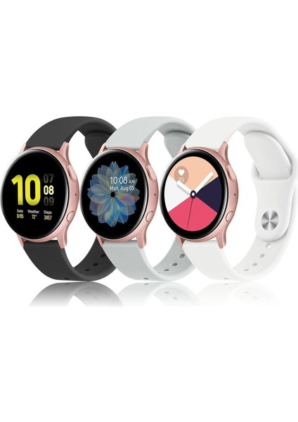 Samsung Galaxy Watch Active / Samsung Galaxy Active 2 40MM 44MM Uyumlu 20MM 3'lü Kordon Seti