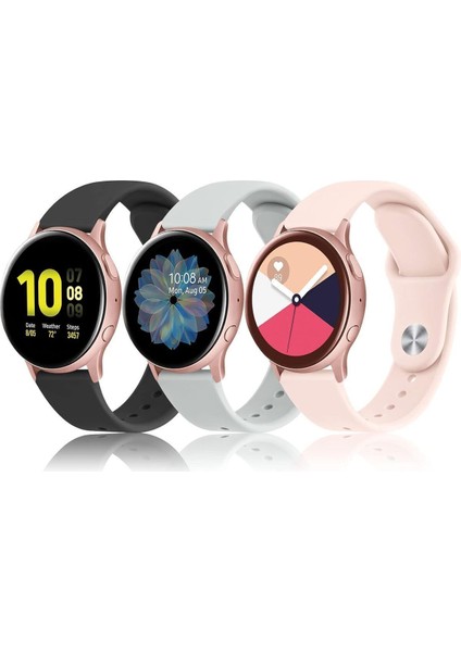 Samsung Galaxy Watch Active / Samsung Galaxy Active 2 40MM 44MM Uyumlu 20MM 3'lü Kordon Seti