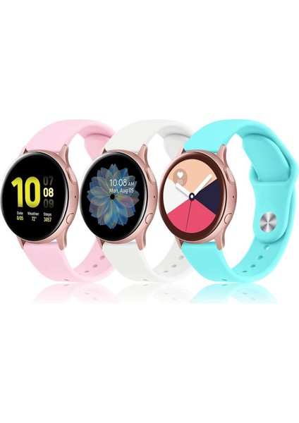 Samsung Galaxy Watch Active / Samsung Galaxy Active 2 40MM 44MM Uyumlu 20MM 3'lü Kordon Seti