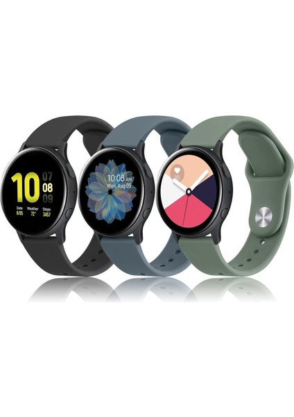 Samsung Galaxy Watch Active / Samsung Galaxy Active 2 40MM 44MM Uyumlu 20MM 3'lü Kordon Seti