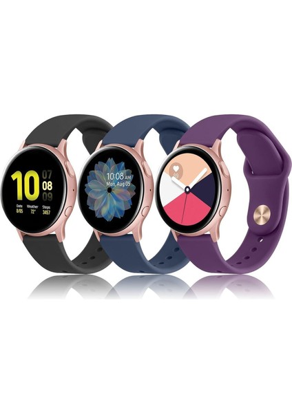 Samsung Galaxy Watch Active / Samsung Galaxy Active 2 40MM 44MM Uyumlu 20MM 3'lü Kordon Seti