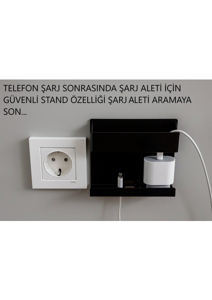 Metal Yapıştırmalı Çok Fonksiyonlu Telefon Şarj Tutucu Şarj Aleti ve Telefon Standı Kablo Tutucu indirimleri