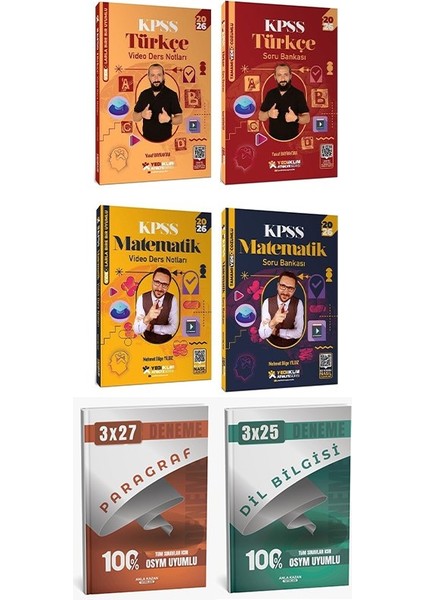 Yediiklim 2026 Kpss Türkçe + Matematik Atölye Video Ders Notları + Soru Bankası 4 Lü Set Yediiklim Yayınları
