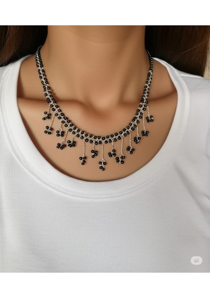 Kolye NVN Yaz Boncuk Örme El Yapımı Karışık Renkli