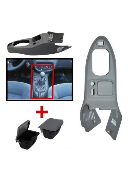 Renault Clio & Symbol 2001-2008 Gri Vites Konsolu Küllüklü