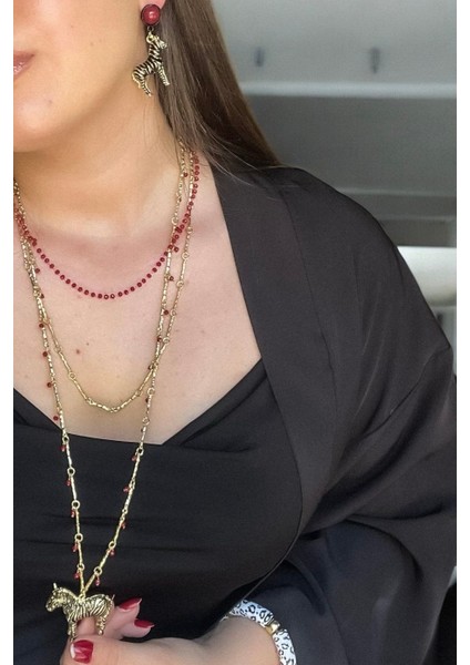 Çoklu Zebra Uçlu Kolye fırsatları