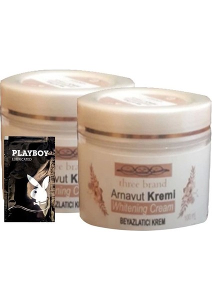 Three Brand Arnavut Kremi 1+1 Whitening Cream Aklık Kremi 100 ml + 1 Tane Hediye Jel