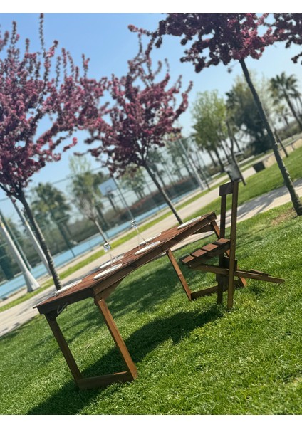 Livingstore Kamp Balkon ve Yemek Masası Özel Tasarım Masa –2 Kademe AYAKLI–KATLANABILIR–55X110 cm