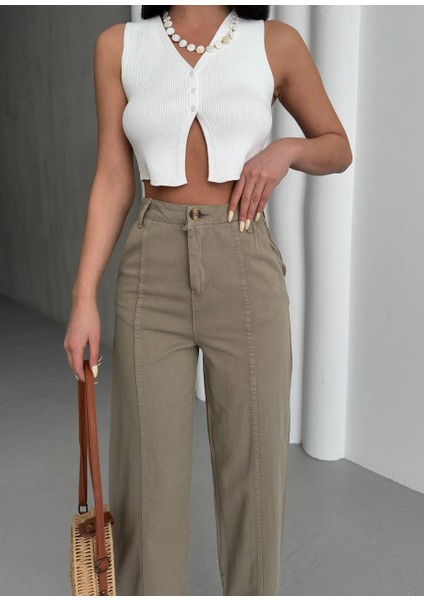 Haki Gabardin Pantolon modelleri