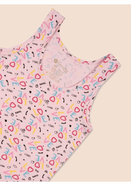 Kız Çocuk Organik Pamuklu Likralı Atlet Empirme Love 6'lı Paket