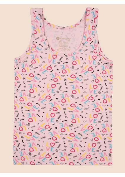 Kız Çocuk Organik Pamuklu Likralı Atlet Empirme Love 6'lı Paket