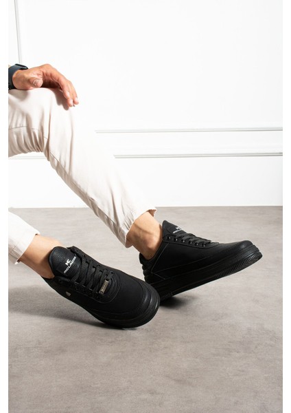Erkek Sneaker Günlük Spor Ayakkabı Yüksek Taban Siyah- Rahat Tasarım X7