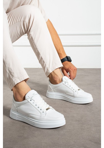 Erkek Sneaker Günlük Spor Ayakkabı Yüksek Taban Beyaz - Rahat Tasarım X5