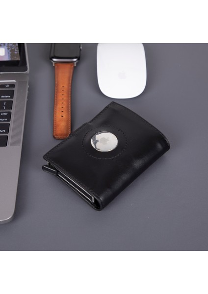 Douglas Airtag Bölmeli Hakiki Deri Cüzdan Unisex Pop-Up Mekanizmalı ve Kişiselleştirilebilir