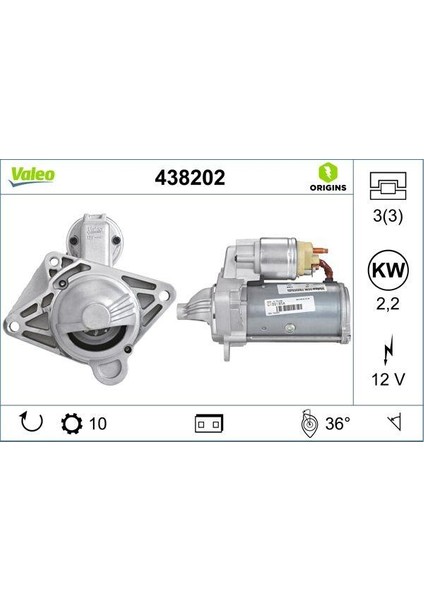 12V Marş Motoru 10 Diş 2.2 Kw Nıssan-Opel-Renault