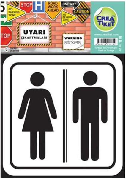 Uyarı Etiketi Bayan- Erkek Wc Figürü