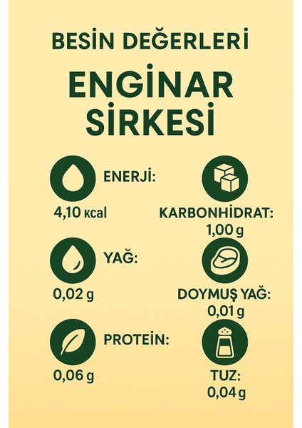 Enginar Sirkesi 500 ml | Doğal – Filtre Edilmiş – Fermente – Katkı Koruyucu İçermez fiyatları
