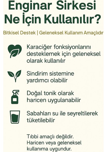 Enginar Sirkesi 500 ml | Doğal – Filtre Edilmiş – Fermente – Katkı Koruyucu İçermez modelleri