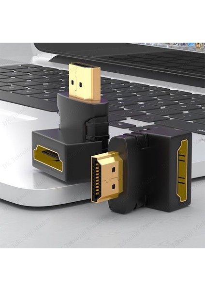 90 Derece HDMI Dirsek Adaptör HDMI Erkek /Dişi L Çevirici
